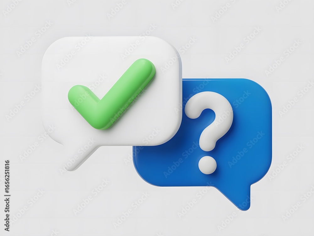 Aufkleber a survey chat speech bubbles with question mark symbol. clarification, question, faq, qa concept. su