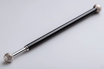 Black rod-shaped tool with silver ends