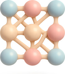 Obraz premium 3D Neural Network Visualization Icon in Pastel Clay Style