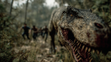 Rampaging T-Rex Charging Through the Jungle