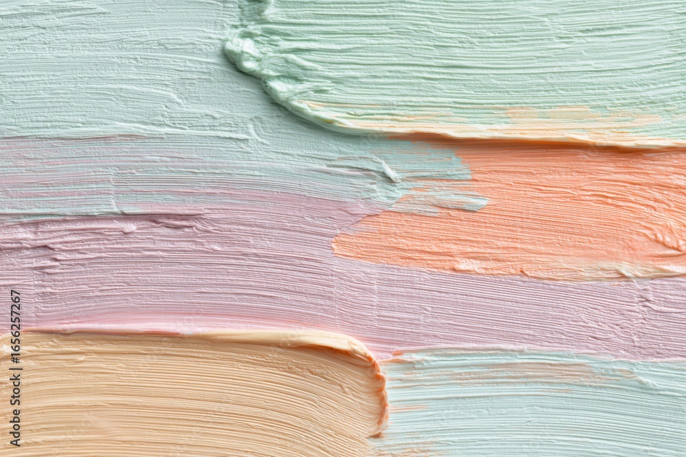 Poster Abstract pastel color texture with smooth paint strokes in soft hues for artistic backgrounds and modern design projects