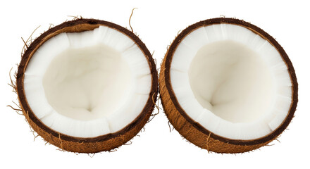 Isolated coconut halves