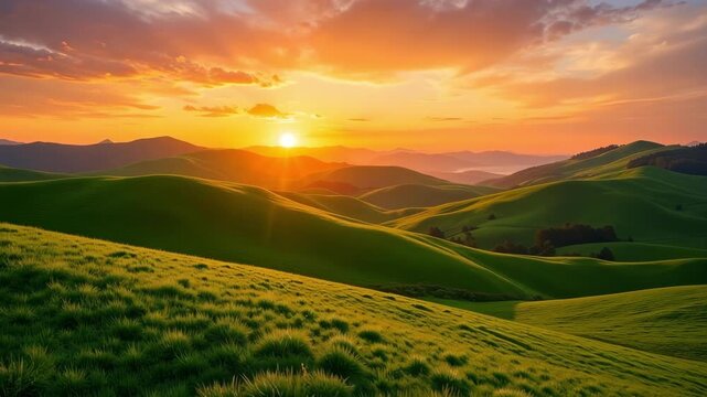 sunset over the mountains