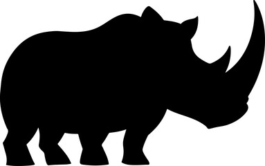 Rhino clipart illustration black silhouette