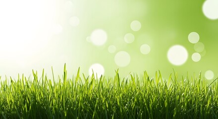 Obraz premium Vibrant green leaves with bokeh lights