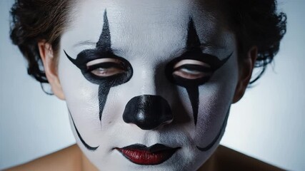 Clown makeup artistry for Halloween celebration and costume events