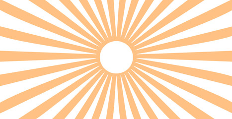 Simple  background with orange-yellow stripes. Sunburst radial vector.