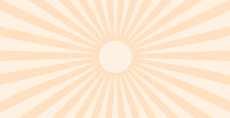 Simple  background with orange-yellow stripes. Sunburst radial vector.
