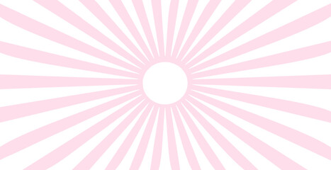 Obraz premium Simple background with pink stripes. Sunburst radial vector.
