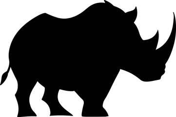 Rhino clipart illustration black silhouette