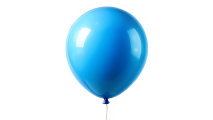 Blue Balloon Isolated on White Background as Transparent. PNG. AI GENERATED