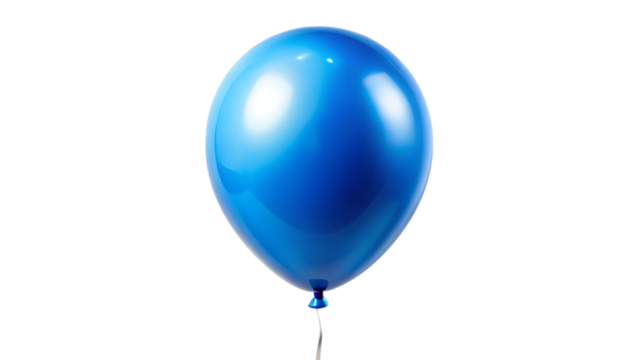 Blue Balloon Isolated on White Background as Transparent. PNG. AI GENERATED