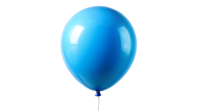 Blue Balloon Isolated on White Background as Transparent. PNG. AI GENERATED