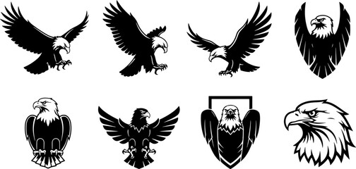 Obraz premium Collection of Bald Eagle Illustrations and Logos