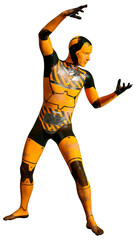 3D Rendering Male Robot on White