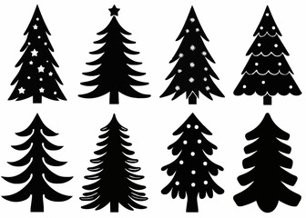 Obraz premium Christmas Tree Silhouettes