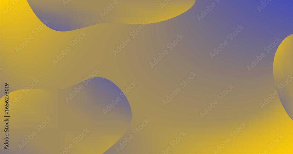 Aufkleber copy space blue yellow gradient background with fluid shapes in different shades and thickness abstr