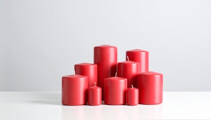 red candles on a white background