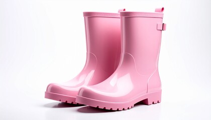 pink rubber boots