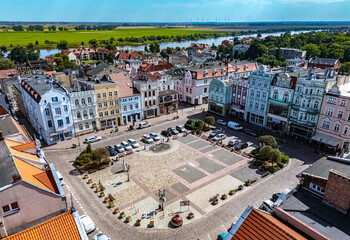 City of Tczew on the Vistula River in Poland