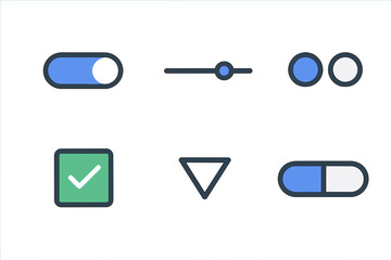 Modern UI Controls and Icons for Digital Design