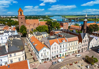 Obraz premium City of Tczew on the Vistula River in Poland