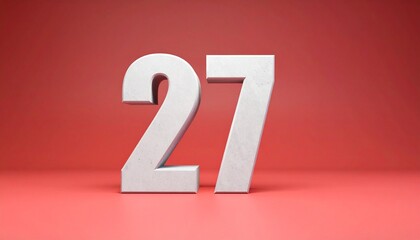 27 number on the red background 