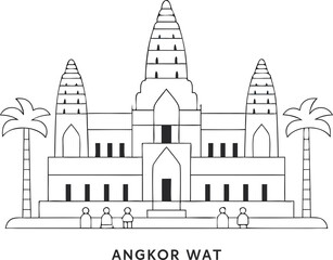 Angkor Wat outline vector
