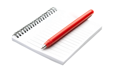 Grocery list with pen isolated on transparent background