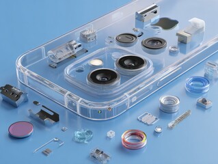 Transparent phone case showing internal components