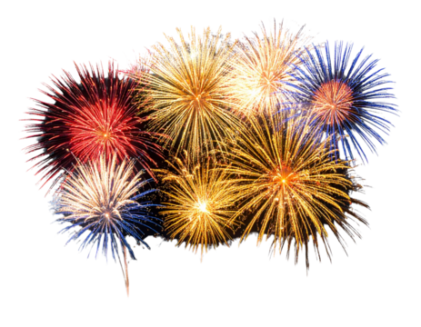 Fireworks burst for celebration, isolated on transparent background PNG