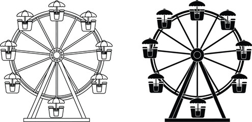 Ferris wheel vector illustration amusement park fairground ride