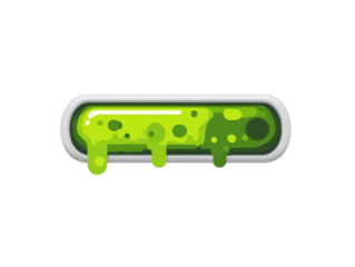 Bubbling green toxic slime with drips and highlights in a horizontal container.