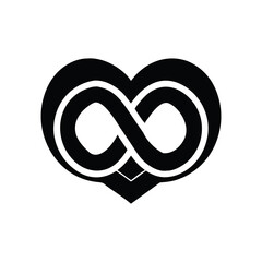 Symbol of eternal love and infinite connection represented by a heart and infinity loop isolated on...