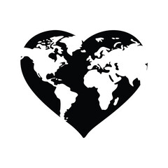 A global heart-shaped map symbolizes love for our planet