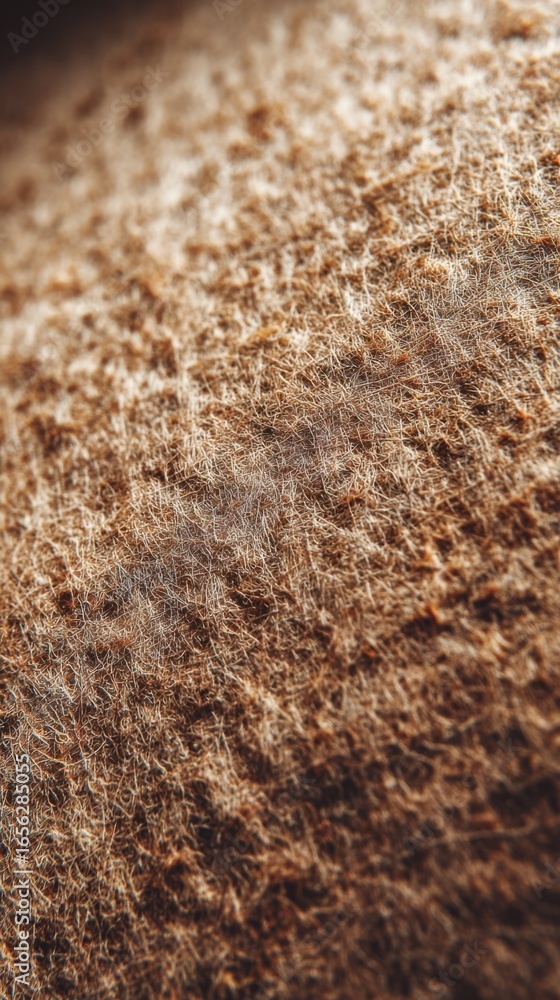 Poster close-up view of brown and beige textured surface with soft fibers and natural patterns