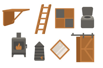 Interior Elements Collection with Glowing Outline