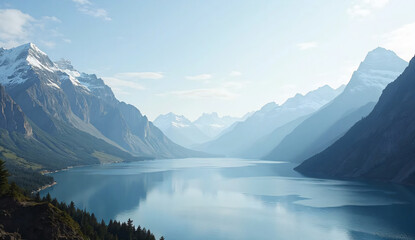 Obraz premium lake and mountains