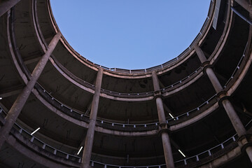 IKEA spiral parking lot in Baoshan District, Shanghai at dusk