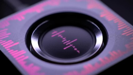 Audio Spectrum Visualizer Device Displaying Colorful Waveforms and Modern Design - Powered by Adobe