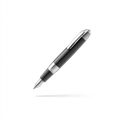 A sleek fountain pen elegantly positioned against a minimalist white background, symbolizing sophistication and creativity, Ideal for branding, stationery, or writing-related projects,