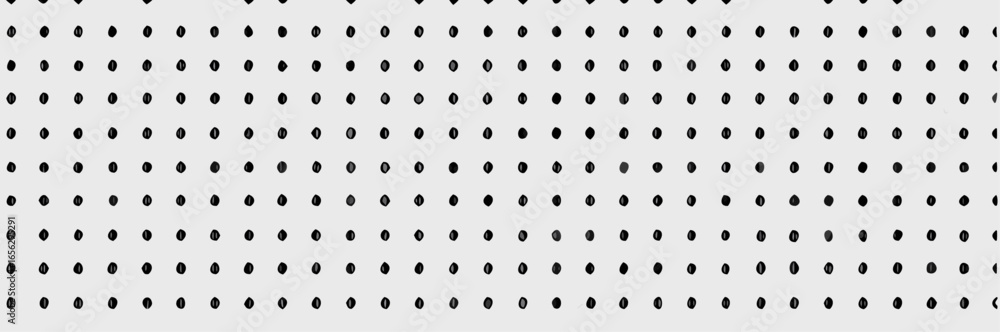 Poster vector illustration of a white surface with a grid of small black circles arranged in a uniform patt