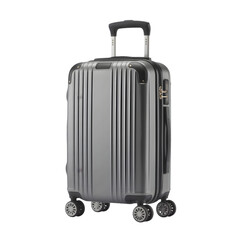 Carry-On Suitcase: Silver Aluminum Luggage with Wheels