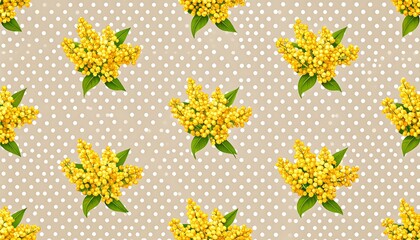 Obraz premium Floral pattern on dotted background