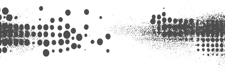 Grunge Halftone Dot Line Noise Dust Abstract Black and White Vector Design Illustration with Distressed Overlay Texture on Transparent Background