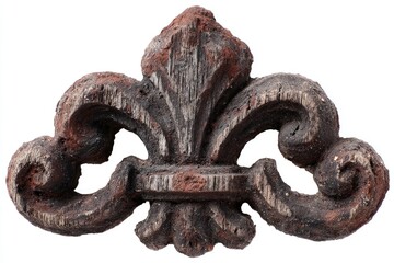 Ornate, weathered fleur-de-lis design