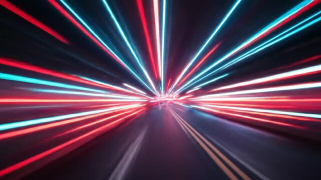 Dynamic Light Trails: Speed Through Night City.