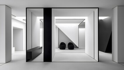 Bold Minimalism – Monochrome Geometric Room