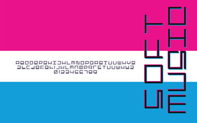 Futuristic geometric display font with a sci-fi alphabet for technology and gaming design projects
