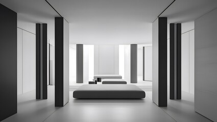 Bold Minimalism – Monochrome Geometric Room
